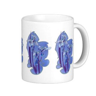 Blue Iris Floral Design Coffee Mug