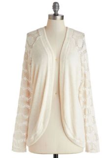 Lacy Day Off Cardigan in Cream  Mod Retro Vintage Sweaters