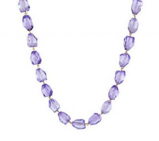 Susan Graver Faceted Bead Long Strand Necklace —