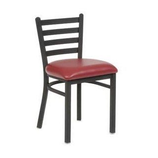 Vinyl Uphostered Restaurant Chair With Ladder Back   Burgundy   Dining Chairs