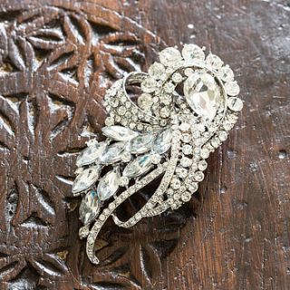 crystal swirl bridal brooch by anusha