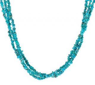 American West Turquoise 3 Strand 17 1/4 Toggle Necklace —