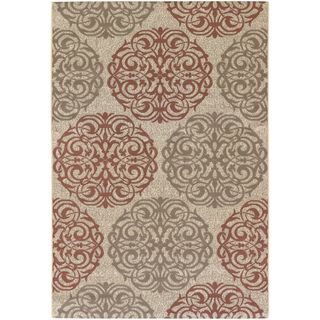 Cream/ Coral Red Rug (8'6 x 13) COURISTAN INC 7x9   10x14 Rugs