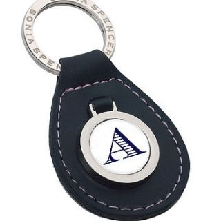 personalised leather initial keyring by the letteroom