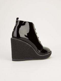 Marc By Marc Jacobs Lace up Patent Wedge Ankle Boots
