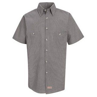 Men's Micro Check Short Sleeve Work Shirt at  Men�s Clothing store