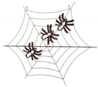 BethlehemLights Indoor/Outdoor Light up Spider Web with 3 Spiders —