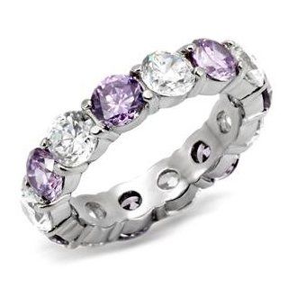 Sprinkled in Amethyst Wedding Ring in Stainless Steel Jewelry