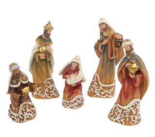 5 Piece Set of Carved Nativity Figures by Roman —