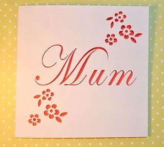 'mum' laser cut flower card by sweet pea design