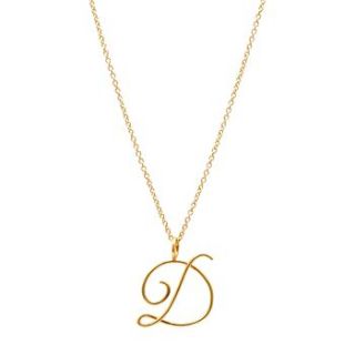 small gold vermeil initial necklace by sibylle jewels
