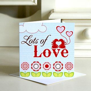 'lots of love' greeting card by the strawberry card company