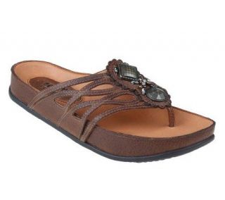 Kalso Earth Shoe Rhyme Leather Thong Sandals —