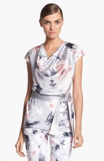St. John Collection Dahlia Print Charmeuse Blouse (Online Only)