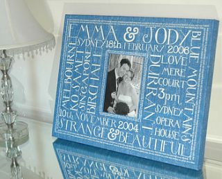 personalised wedding memory canvas by lucyslocket