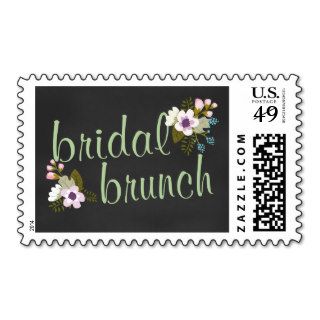Bridal Shower Brunch Floral Chalkboard Postage Stamps