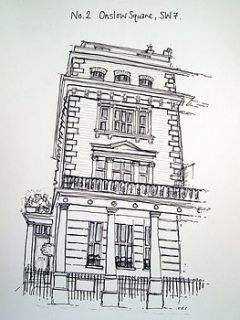 personalised house portrait line drawing by homemade house