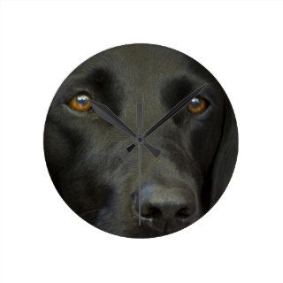 Black Labrador Dog Wall Clocks