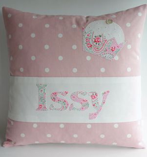 personalised pink spot cupcake cushion by kindred rose