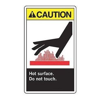 CAUTION HOT SURFACE DO NOT TOUCH (W/GRAPHIC) Sign   10" x 7" .040 Aluminum