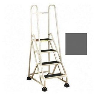 Stop Step Ladder   4 Steps with Handrail   Winter Gray   Step Stools