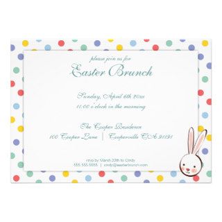 Elegant Easter Polka Dot Brunch Invitation