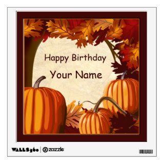 Autumn Colors Pumpkin Patch Happy Birthday Decal Wall Stickers