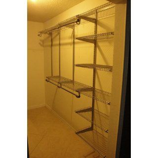 Rubbermaid 3H89 Configurations 4 to 8 Foot Deluxe Custom Closet Kit, Titanium   Closet Storage And Organization Systems