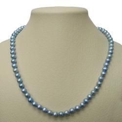 Blue Freshwater Pearl 20 inch Strand (7.5 8 mm) DaVonna Pearl Necklaces