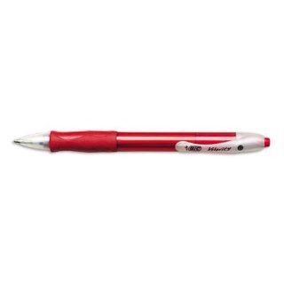 Velocity&reg Retractable Ballpoint Pen, Medium Point, Red Ink, Dozen (BICVLG11RD)  Bic Velocity Red 