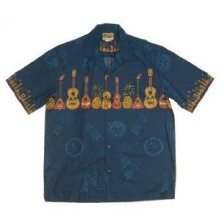 Hawaiian Cotton Shirt, Ukulele Blue, FREE Super Save Shipping at  Mens Clothing store