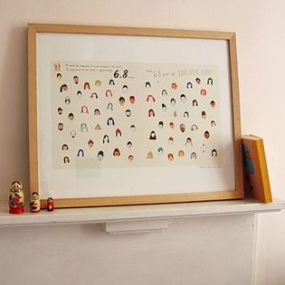 'all the people in the world' print by harriet russell