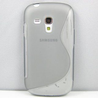 Grey S LINE WAVE TPU GEL CASE COVER SKIN FOR SAMSUNG GALAXY S3 Mini i8190 Cell Phones & Accessories