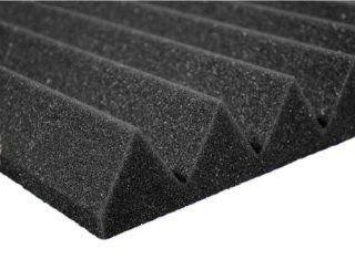 12 Pack of (12x12x2) Inch Acoustical Wedge Foam Panels for Sound Studio Home Theater Soundproofing   Charcoal Grey Musical Instruments