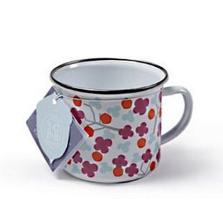 cherry enamel mug by country garden gifts