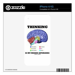 Thinking Is My Modus Operandi (Brain Anatomy) Decal For The iPhone 4