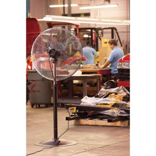 Q Standard Oscillating Pedestal Floor Fan — 30in., 3/10 HP, 8778 CFM, Model# 10307  Pedestal Fans