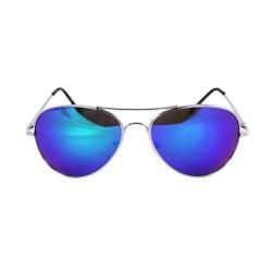 Unisex 30011R SVRBUGNMR Metal/ Blue Mirror Aviator Sunglasses Fashion Sunglasses