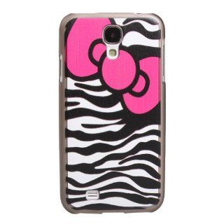 Wisedeal Zebra Stripe&Bowknot Print Plastic Hard Back Case Cover for Samsung Galaxy S4 i9500 Retro Series with a Wisedeal Keychain Gift Cell Phones & Accessories