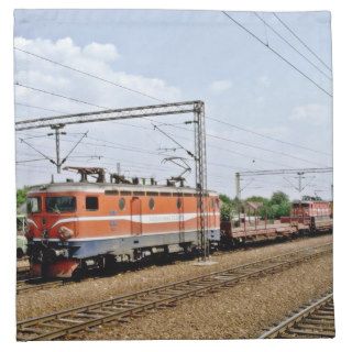 Yugoslavia, JZ electric loco #441 326 with train, Cloth Napkins