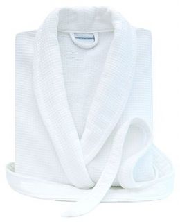 rimini waffle lined white dressing gown by the fine cotton company