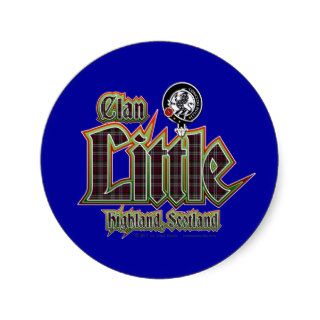 Clan Little Tartan Badge Round Sticker