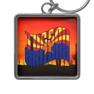 Tucson Arizona Flag Logo Key Chain