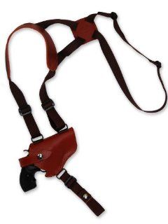 Barsony Burgundy Leather Cross Harness Shoulder Holster for 2 3" or Snub Nose Revolvers  Hunting Gun Holders  Sports & Outdoors