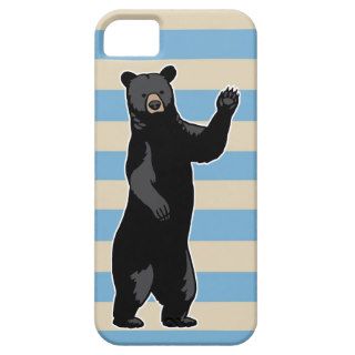 Waving Bear Says Hello, Striped iPhone 5 Cover