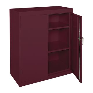 Sandusky Lee Commercial Grade All Welded Steel Cabinet — 36in.W x 18in.D x 42in.H, Burgundy, Model# CA21361842-03  Storage Cabinets