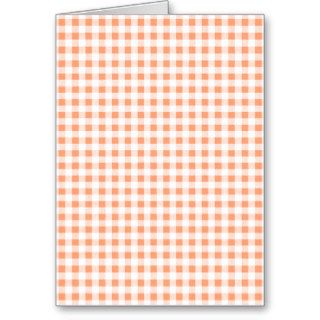 Peach White Gingham Pattern Card