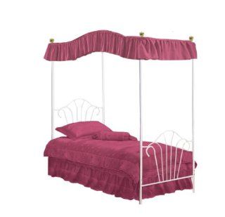 Full Size Solid Rose Pink Canopy Top Fabric   Bed Frame Draperies