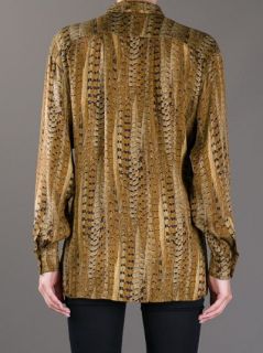 Escada Vintage Feather Print Blouse