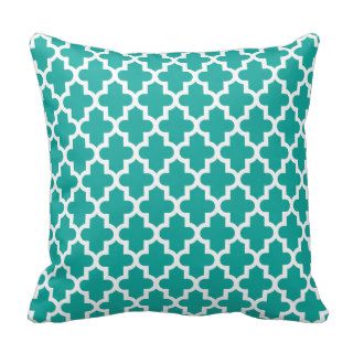 Teal Modern Moroccan Pattern Pillows